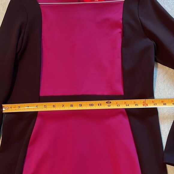 Narciso Rodriguez Mulberry & Black Designer block print dress Size L color block - Picture 7 of 16